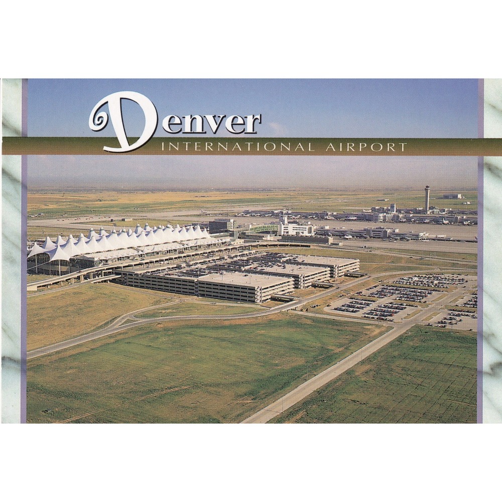 DIA Denver Airport Jeppesen Terminal Postcard Vintage Aviation Travel